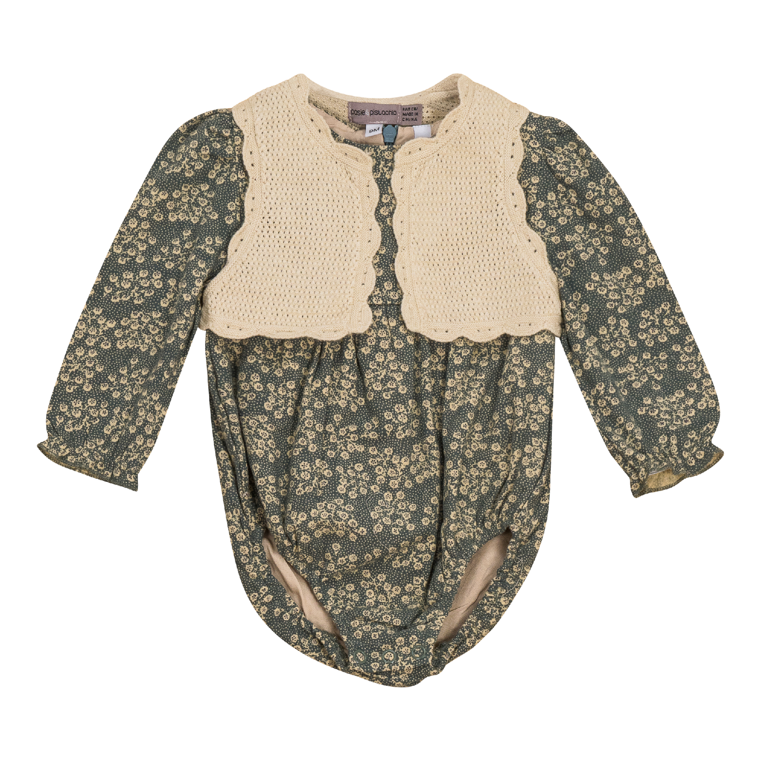 Floral Velvet Bubble with Crop Vest