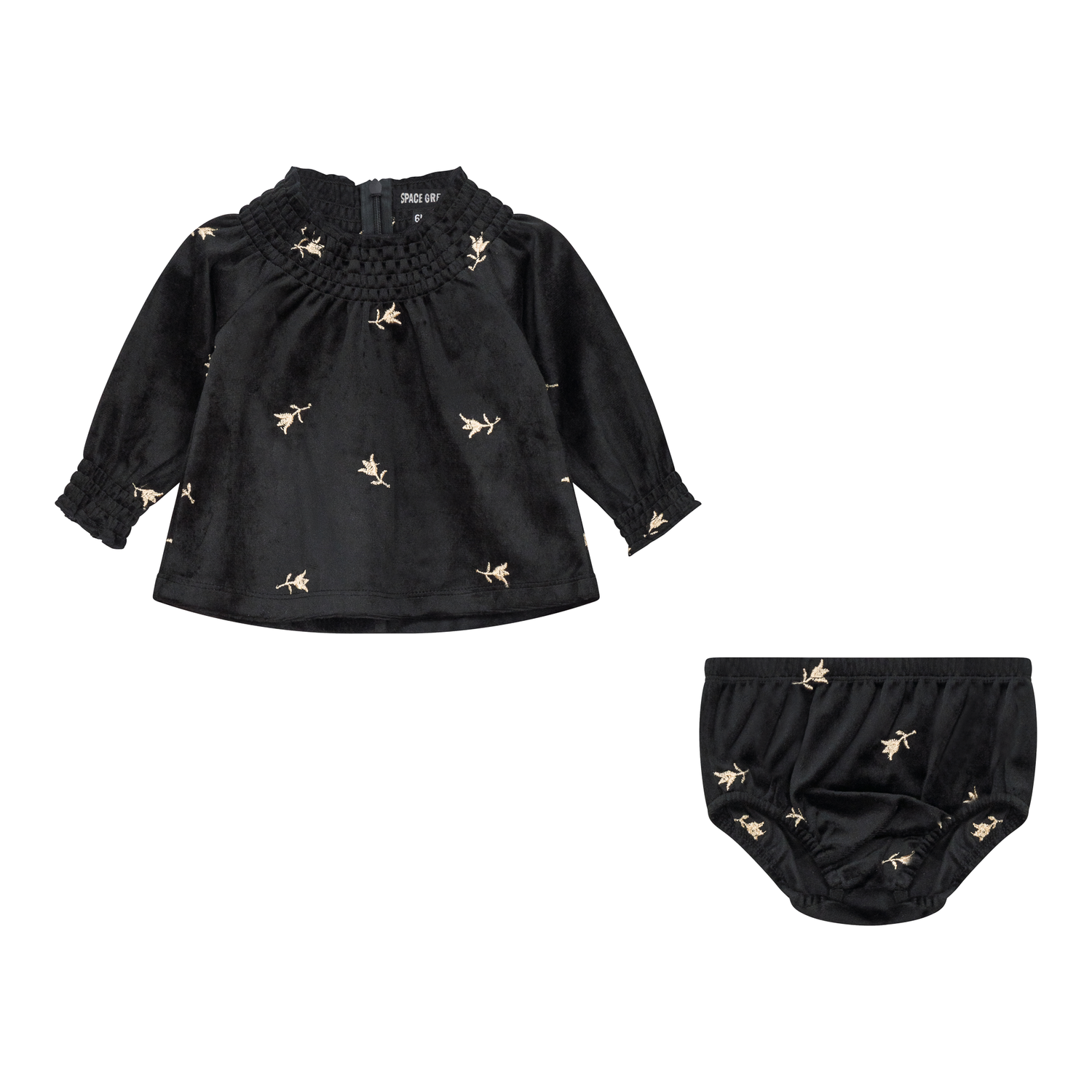 Embroidered Velour 2Pc Set