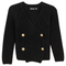 Pointelle Knit Double Breasted Cardigan