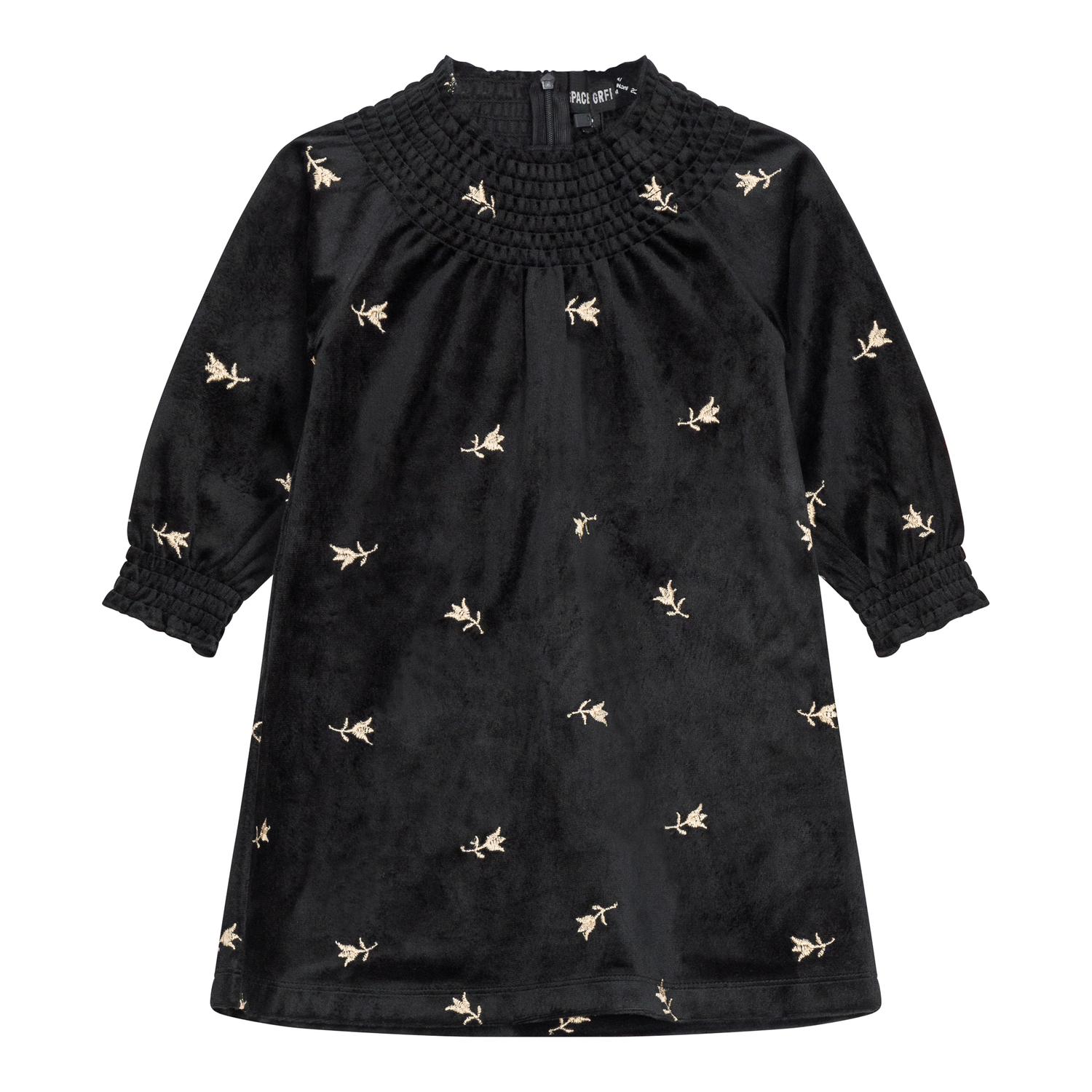 Embroidered Velour Dress