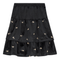 Embroidered Velvet Layered Skirt