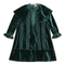 Crushed Velour Dress with Lace Trim