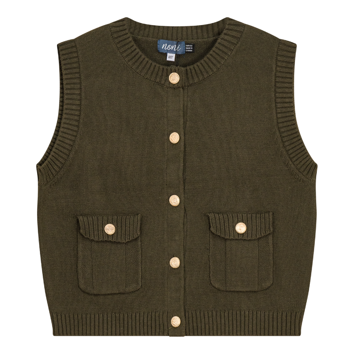 Military Cropped Knit Top