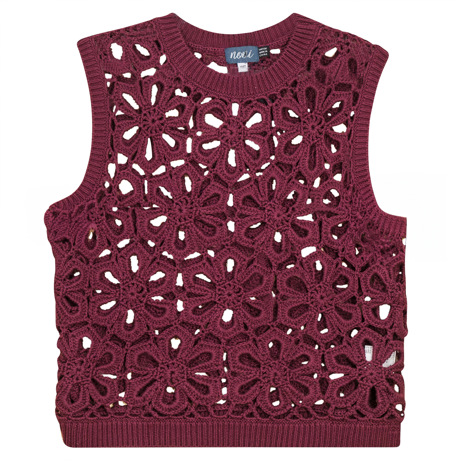 Floral Cropped Crotchet Vest