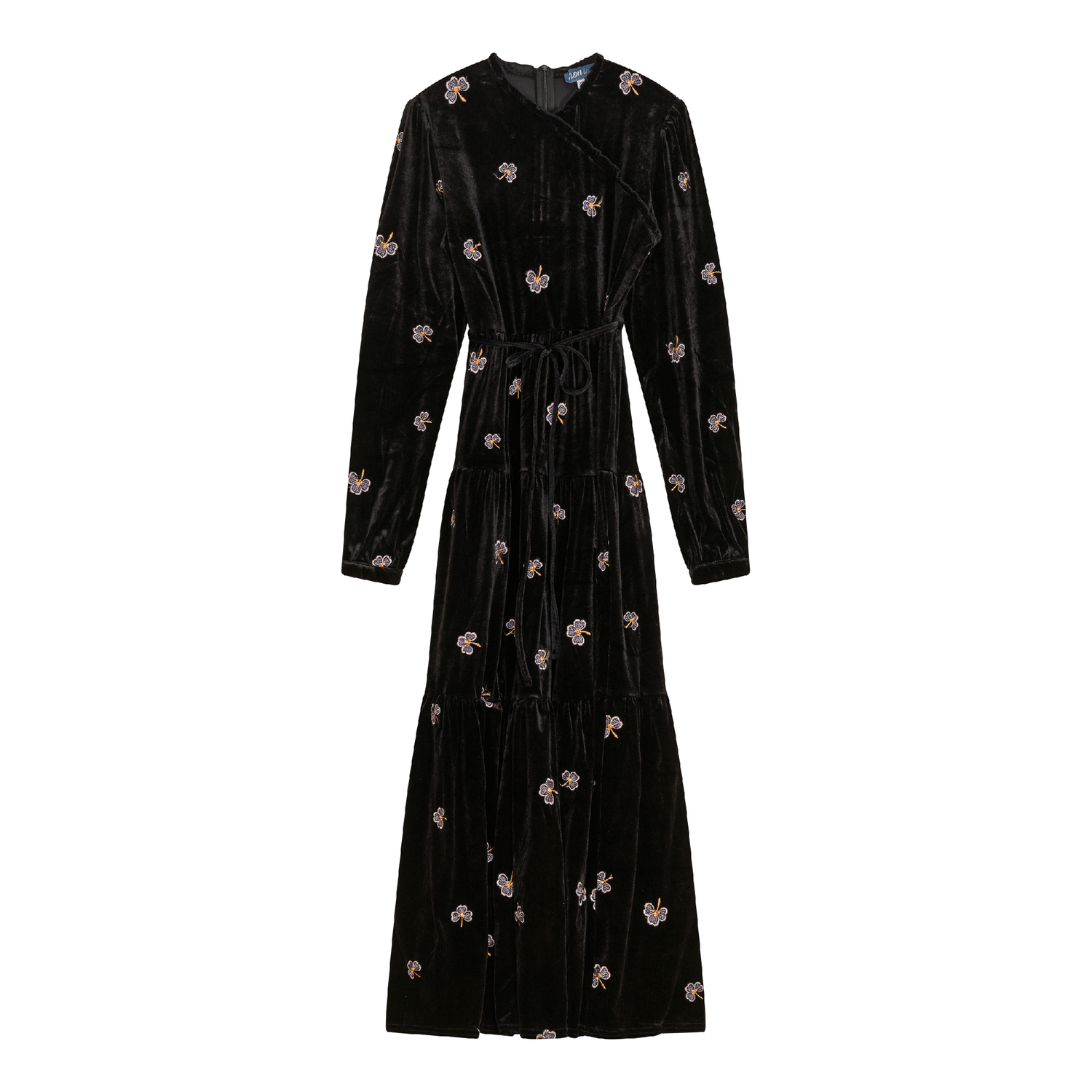 Embroidered Velour Dress