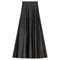 Leather Pleated Midi Skirt