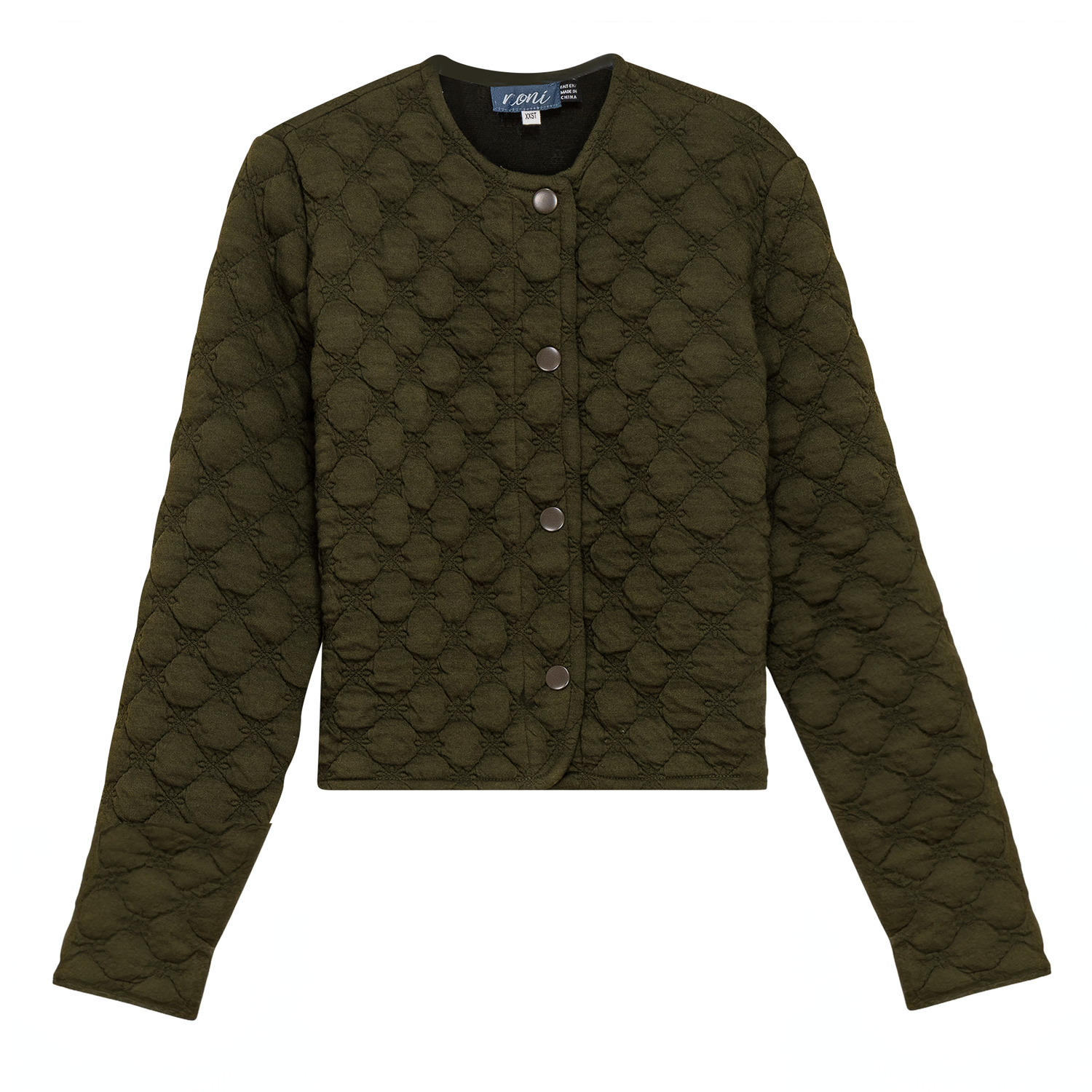 Cropped Quilted Cardigan