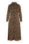 Printed Satin Midi Shirt Dress