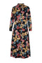 Printed Satin Midi Shirt Dress