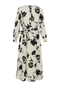 Printed Satin A line Dress