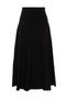 Ponte Top Stitch Paneled A Line Midi Skirt