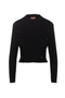 Cropped Ribbed Mock Neck Button Sweater