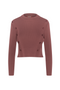 Cropped Ribbed Mock Neck Button Sweater