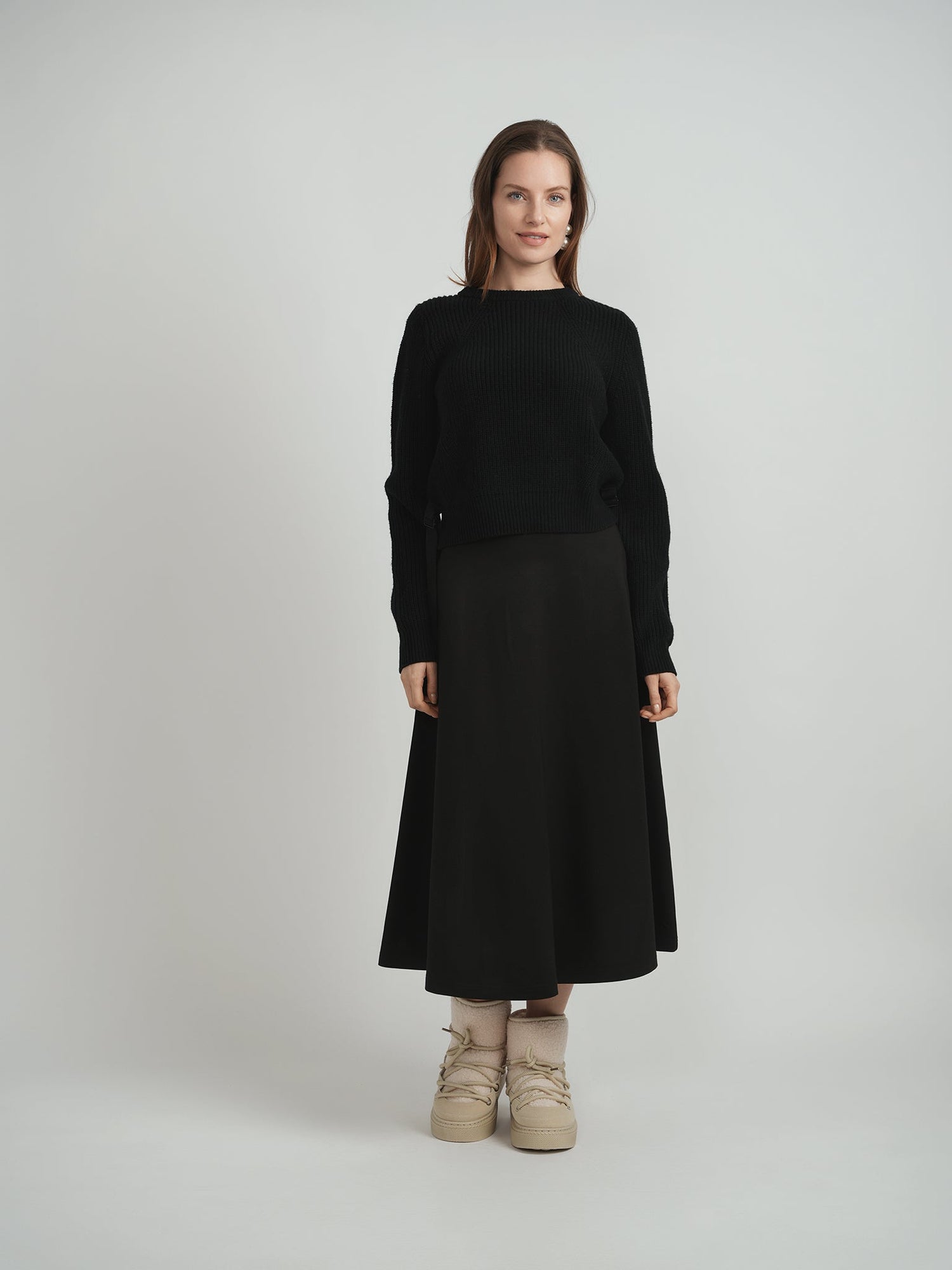 Cropped Belt Sweater