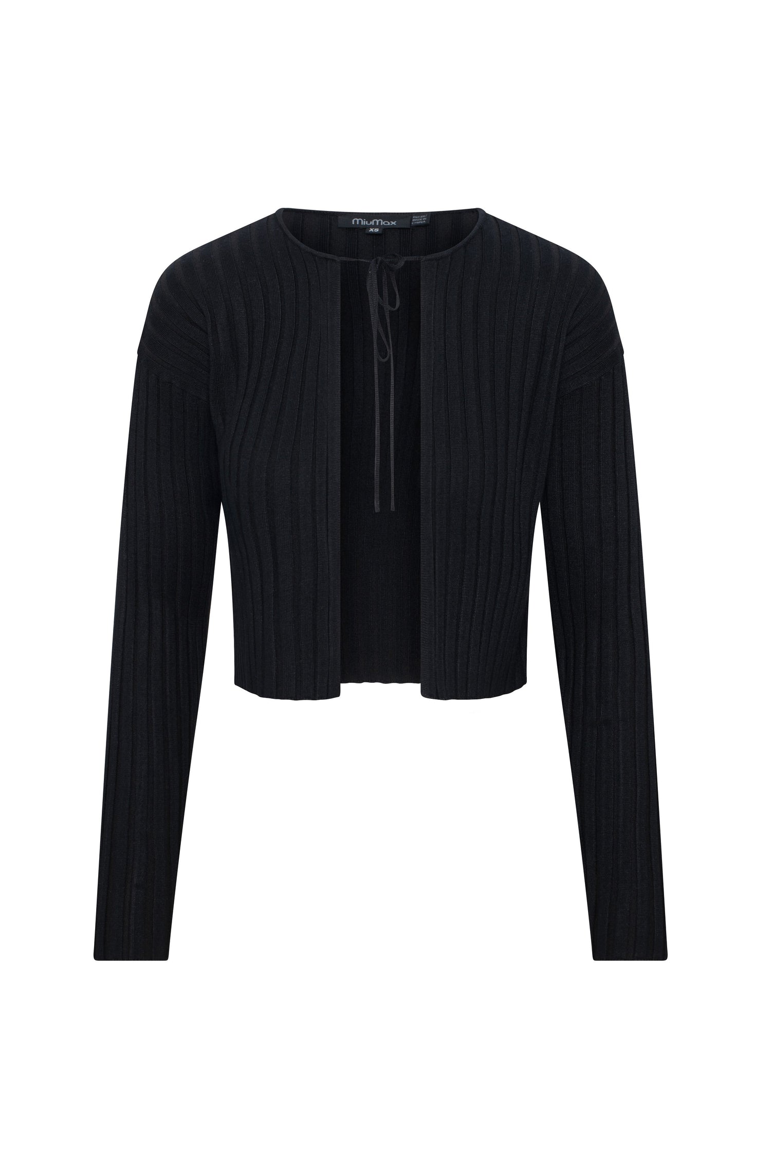 Cropped Knit Tie Cardigan