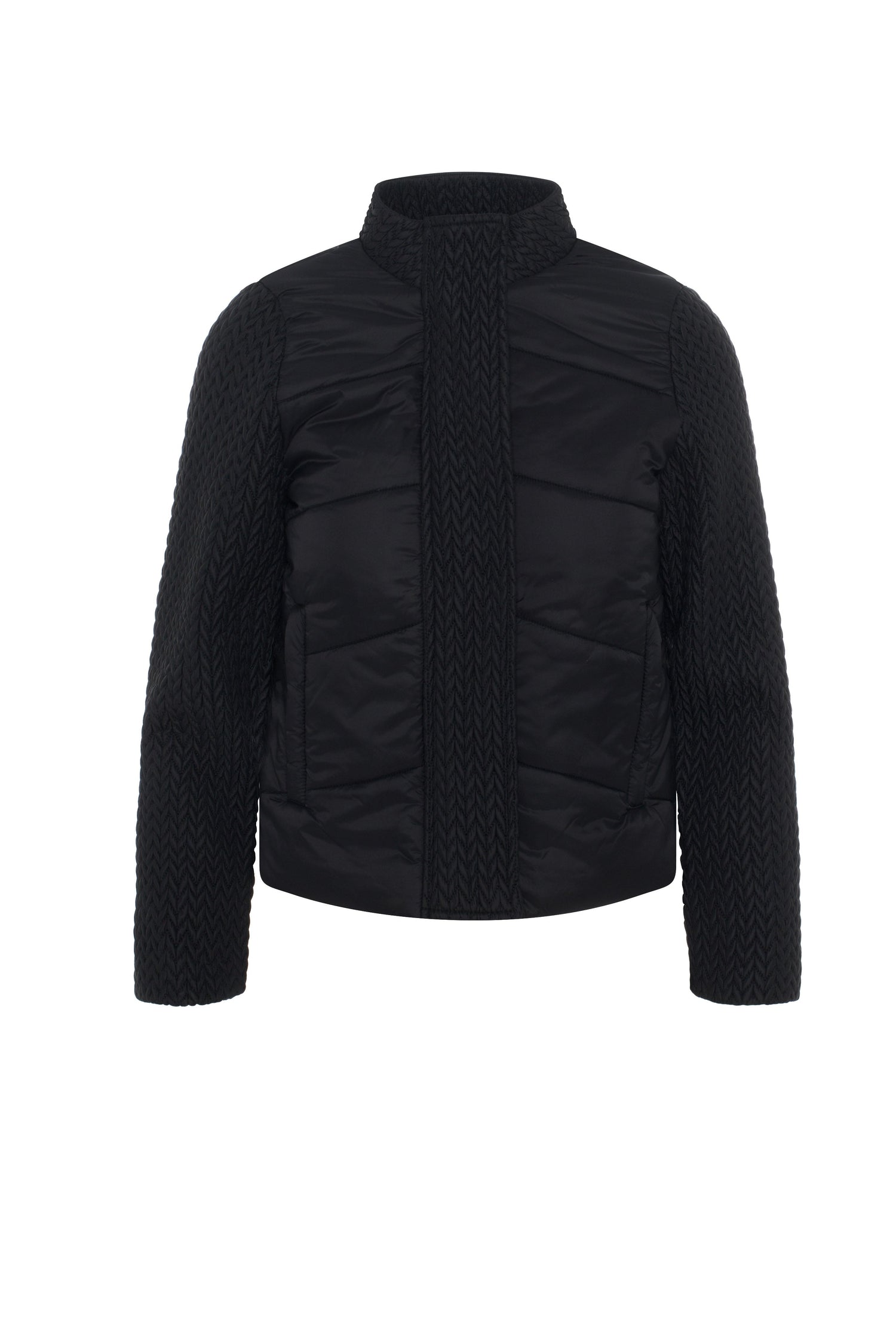 Quilted Braided Bomber Jacket
