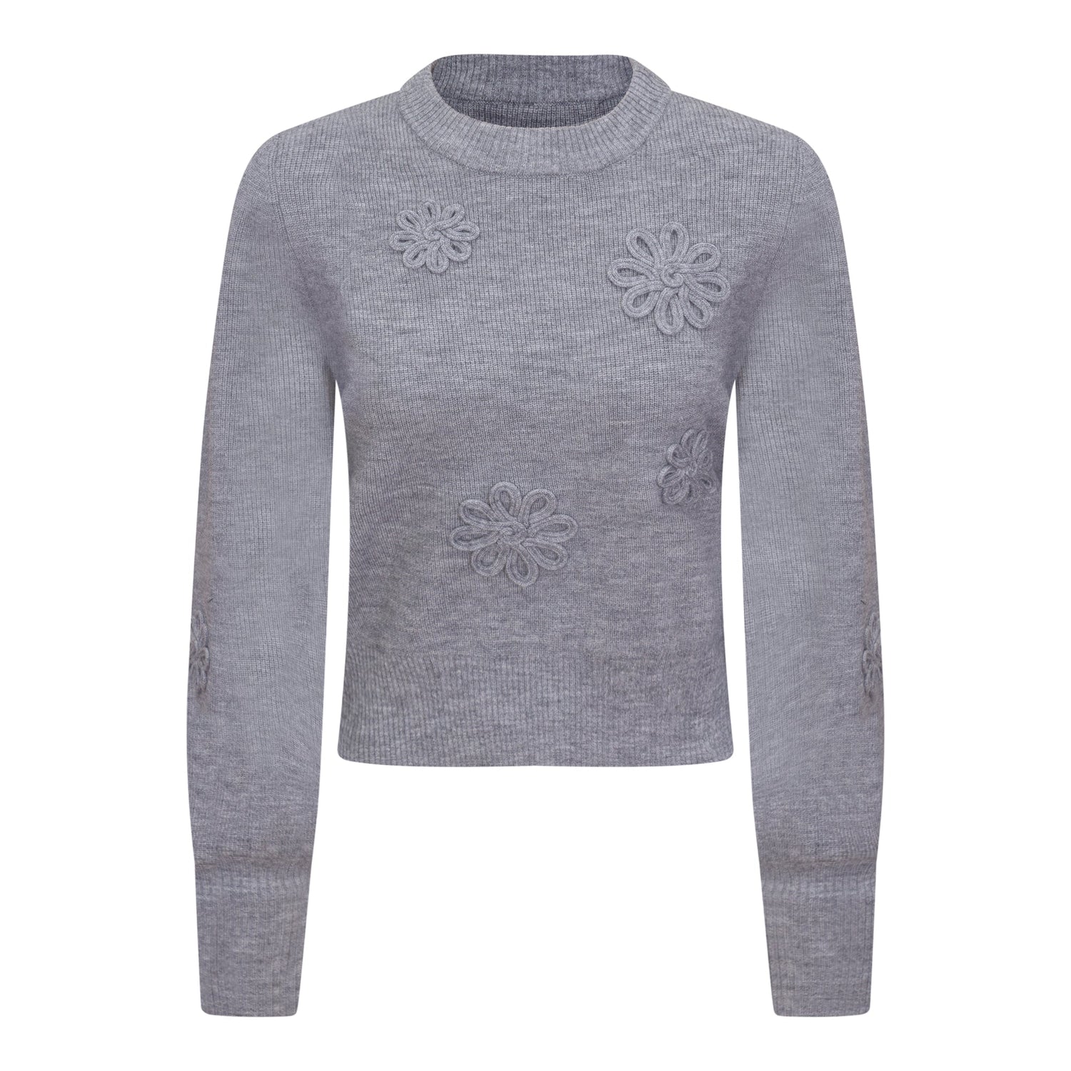 Ribbed Applique Sweater