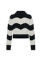 Mock Neck Cropped Wave Sweater