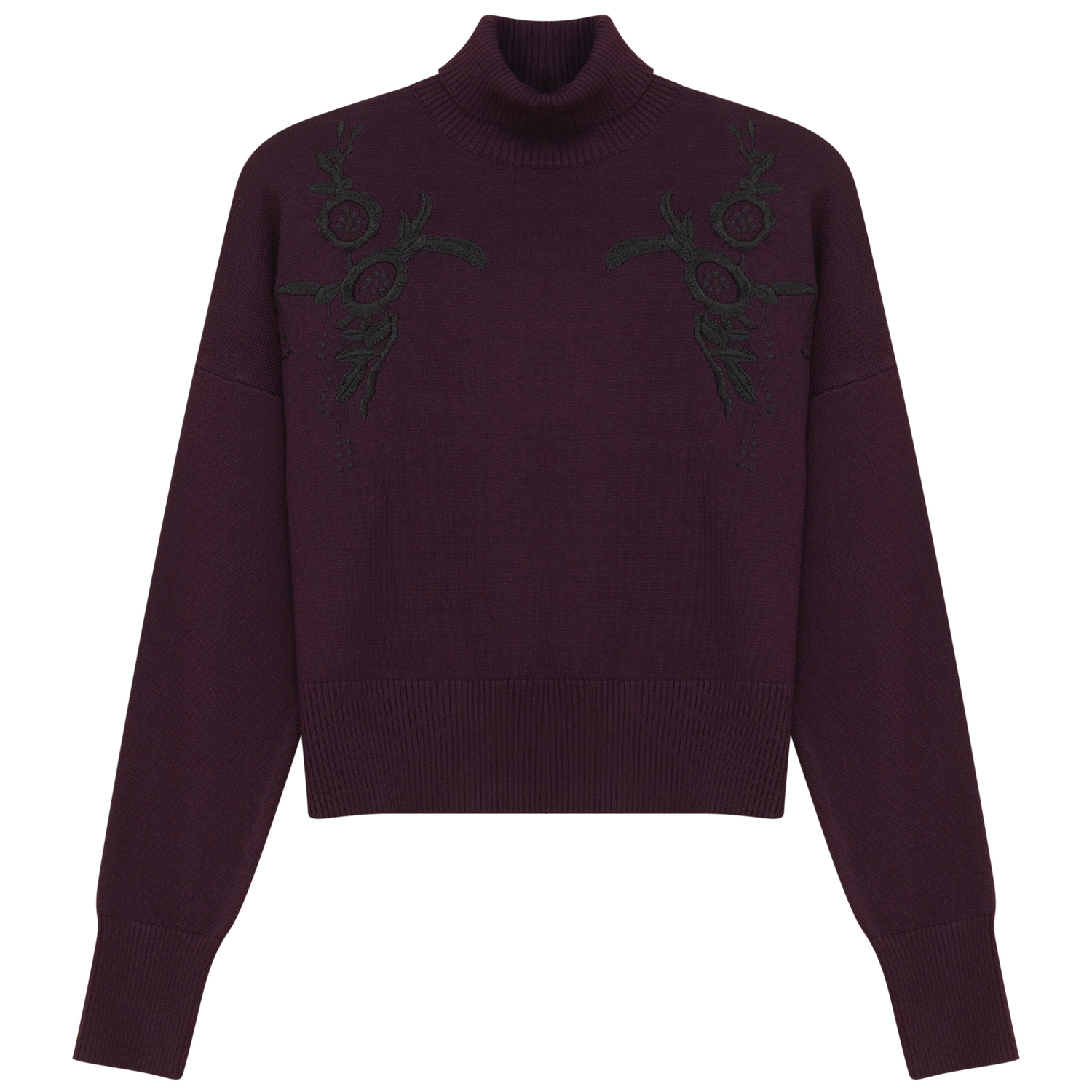Mock Neck Applique Sweater