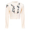 Embroidered Textured Knit Cardigan