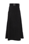 Plaid Corduroy Pocket Leather Skirt