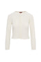 Wide Rib Cropped Knit Cardigan