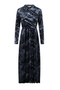 Floral Velour Mock Wrap Maxi Robe