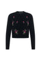 Embroidery Knit Cropped Cardigan