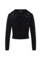 Cropped Embroidered Tie Sweater