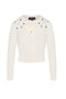 Cropped Embroidered Tie Sweater