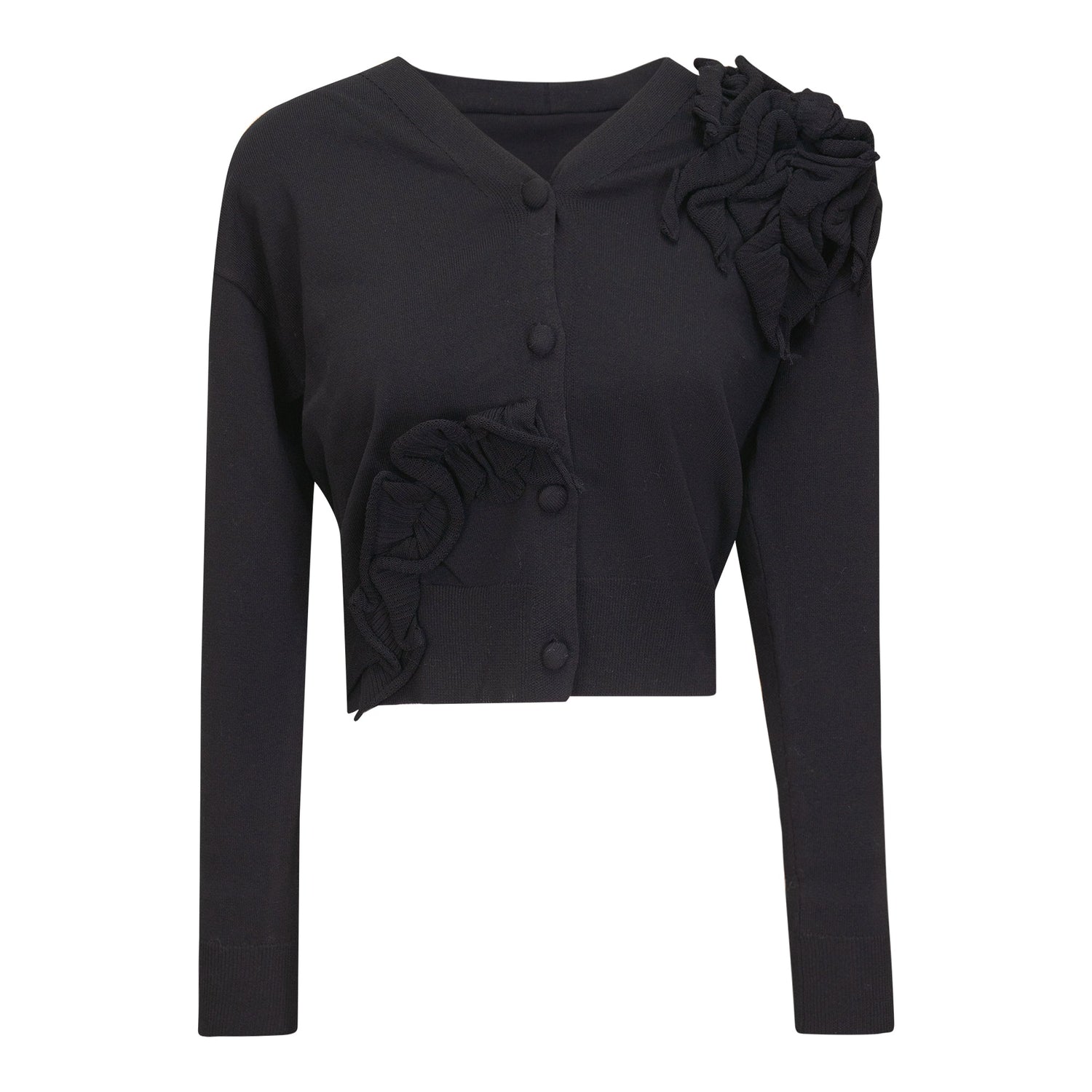 Cropped Flower Cardigan