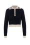 Cable Dolman Henley Sweater