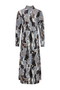 Velvet Printed Midi Mock Neck Dress