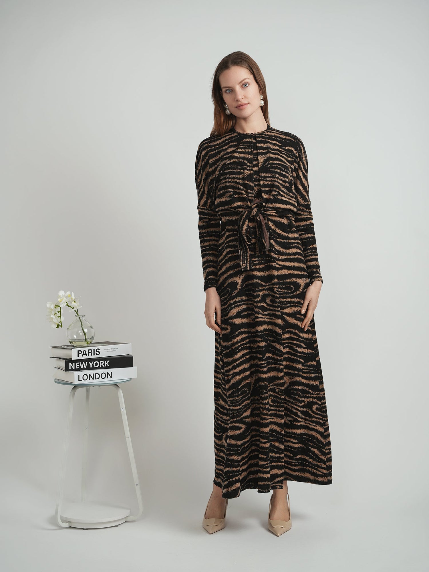 Striped Knit Maxi 2 Pieces Set
