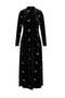 Embroidered Velour Maxi Dress