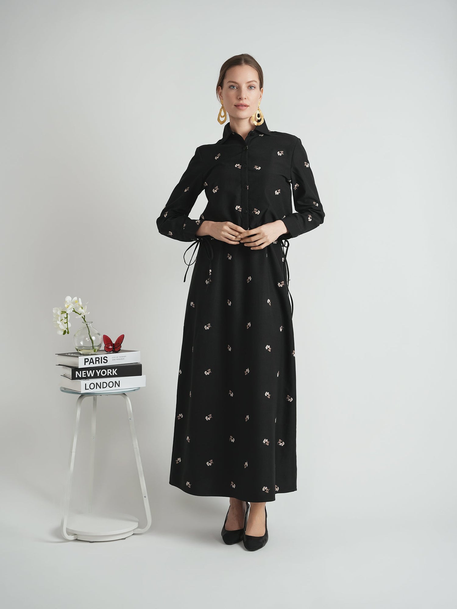 Embroidered Crape Jumper