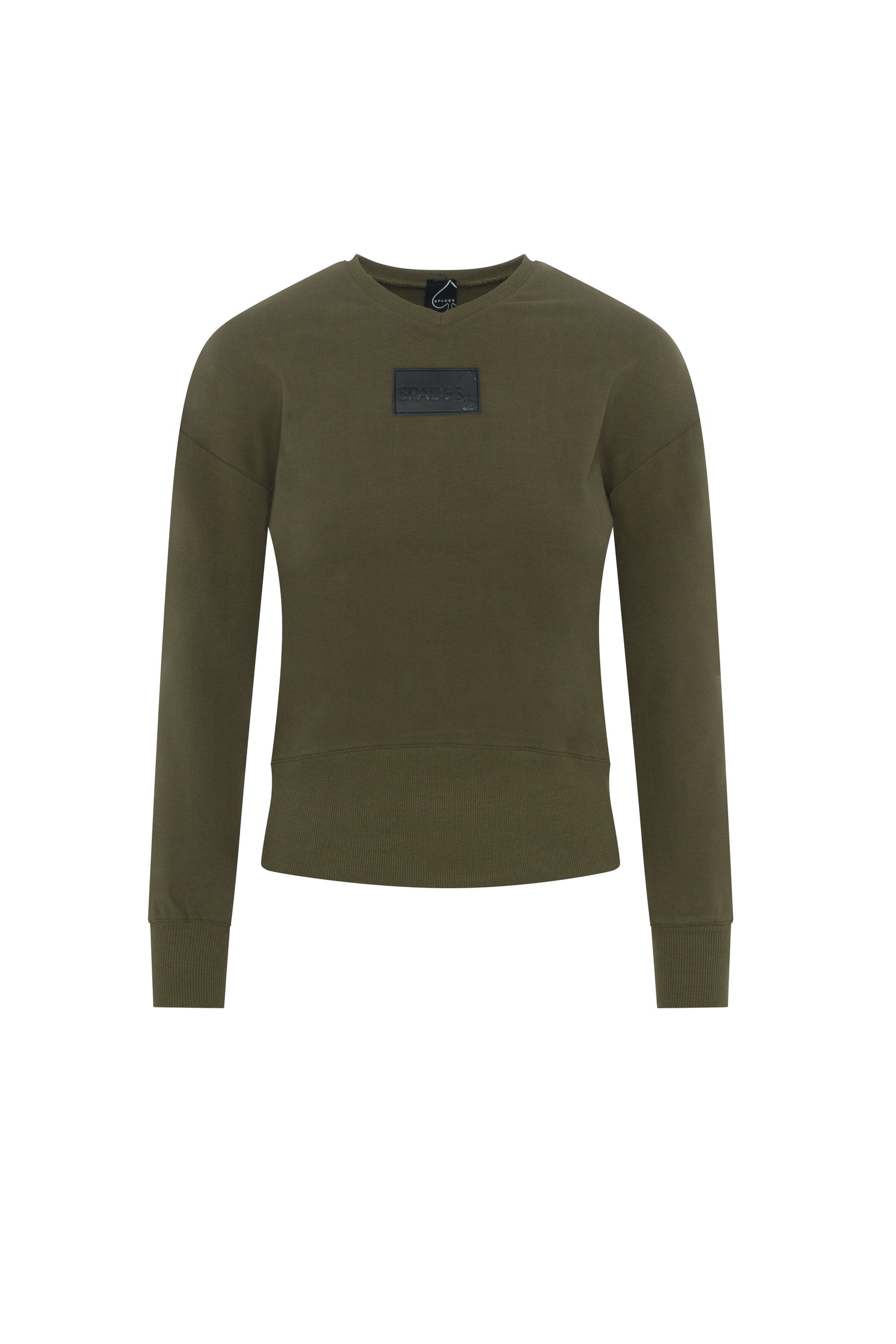 V Neck Sweat Shirt Rib Combo