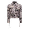 Printed Linen Cropped Blouse