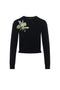 Crew Neck Floral Embroidery Sweater
