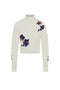 Embroidered Knit Mock Neck