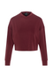 Ribbed V Neck Cropped Sweat Shirt