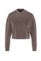 Ribbed V Neck Cropped Sweat Shirt