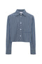Cropped Stripped Button Down Blouse