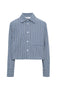 Cropped Stripped Button Down Blouse