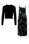 Midi Pleated Jumper with Cropped Cardigan