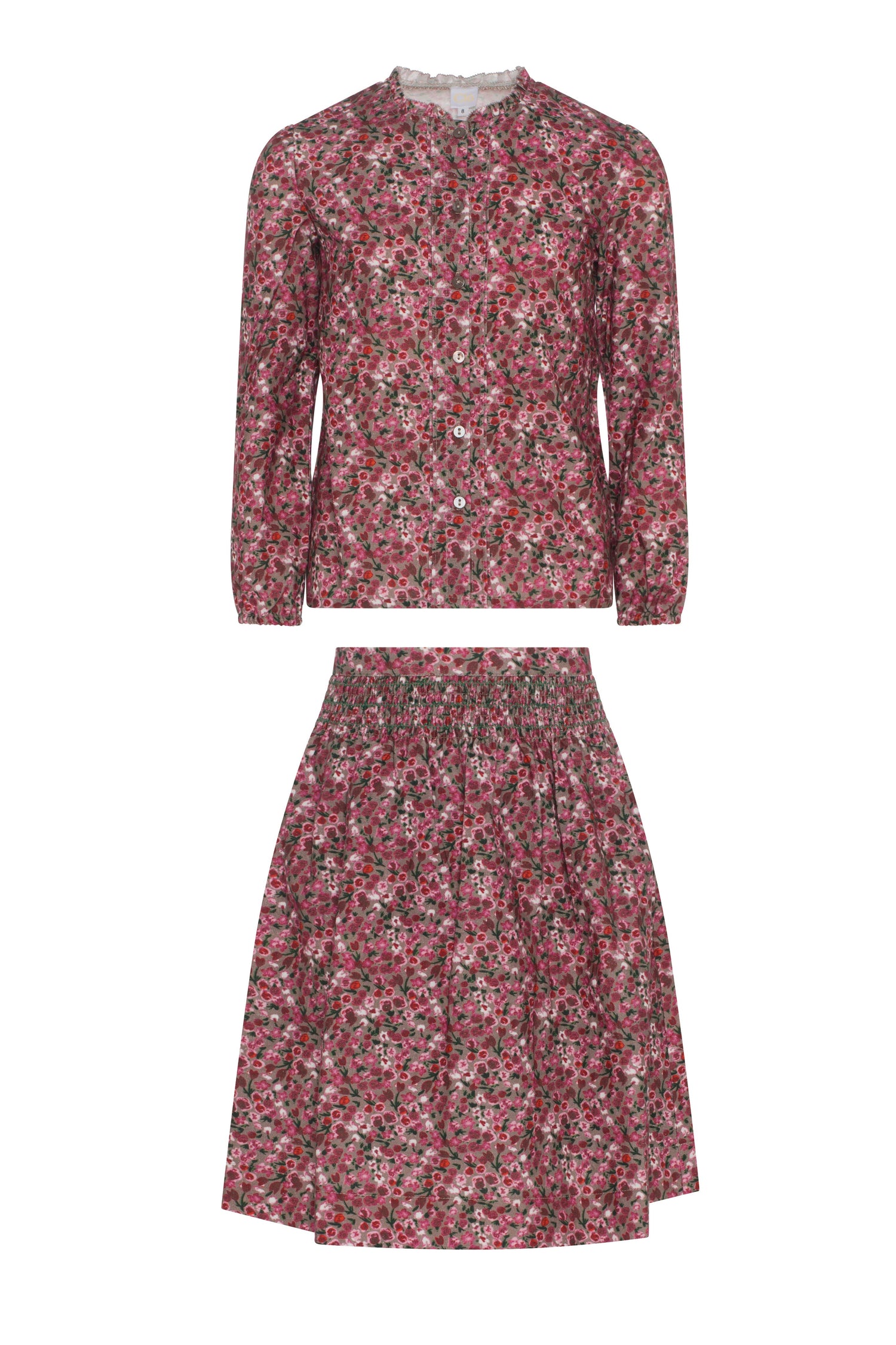 Flower Print Lace Skirt Set