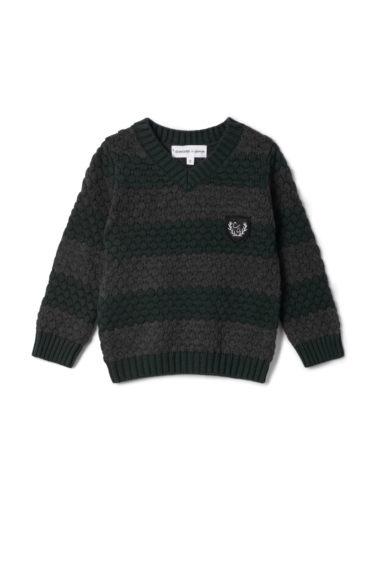Striped Knit Vneck Sweater