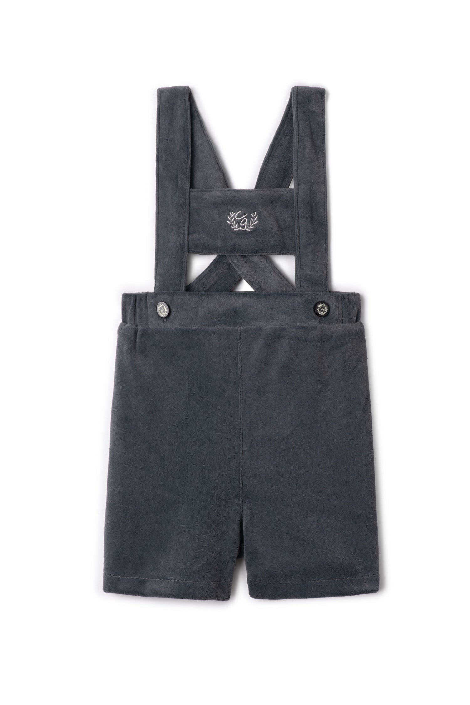 Crest Embroidery Shorts Overall