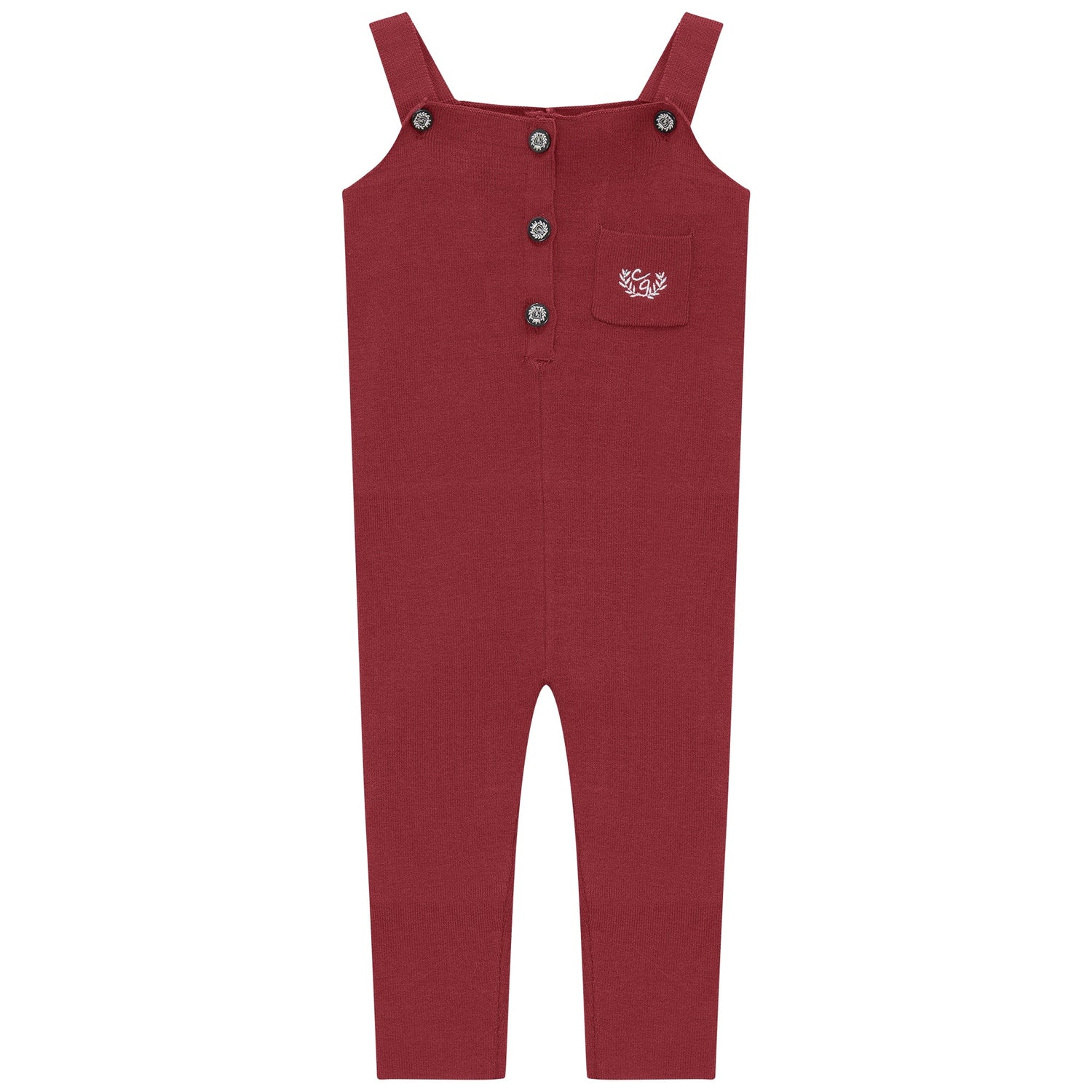 Crest Embroidery Knit Overall