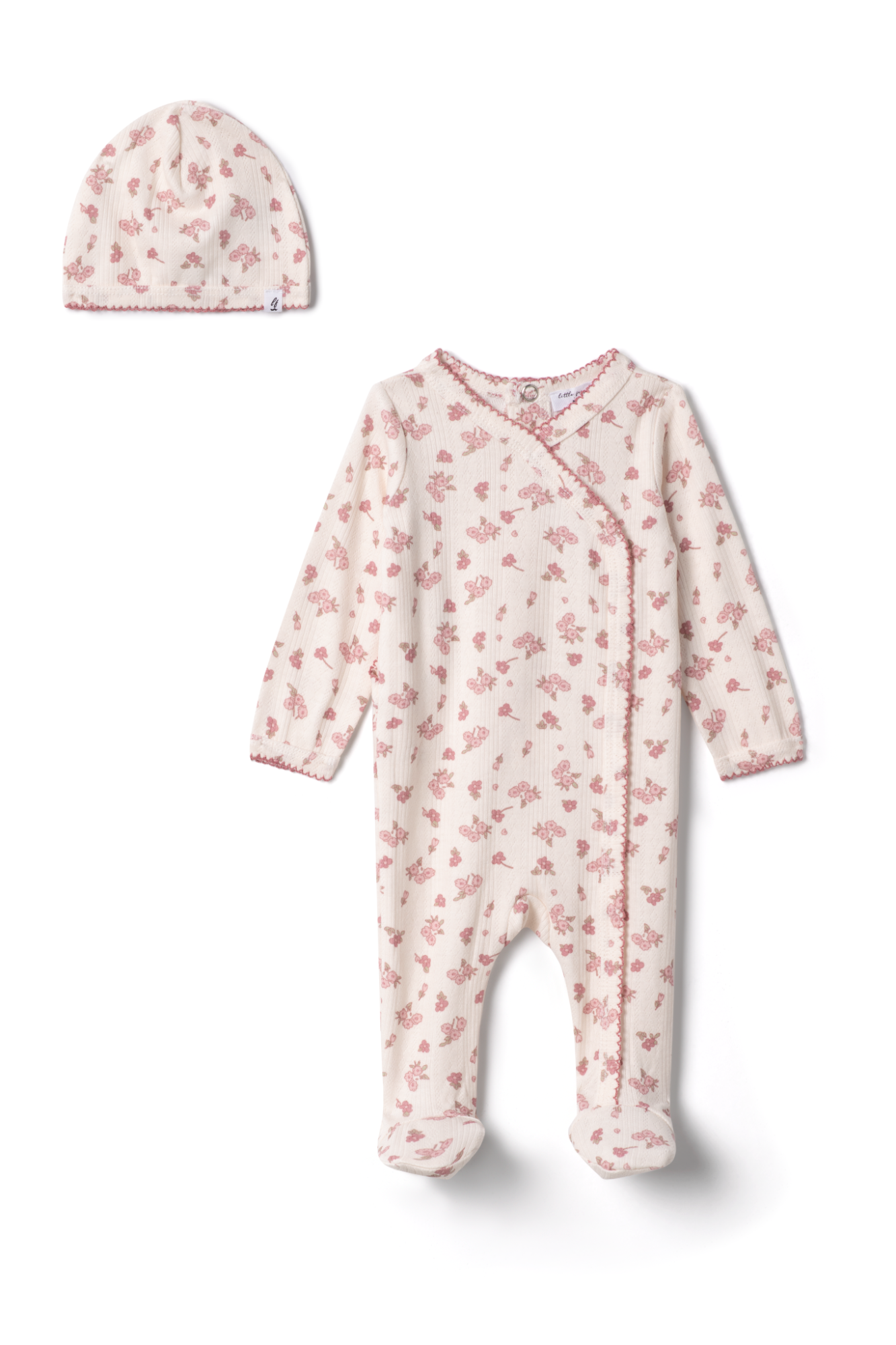 Contrast Stitched Pointelle Onesie